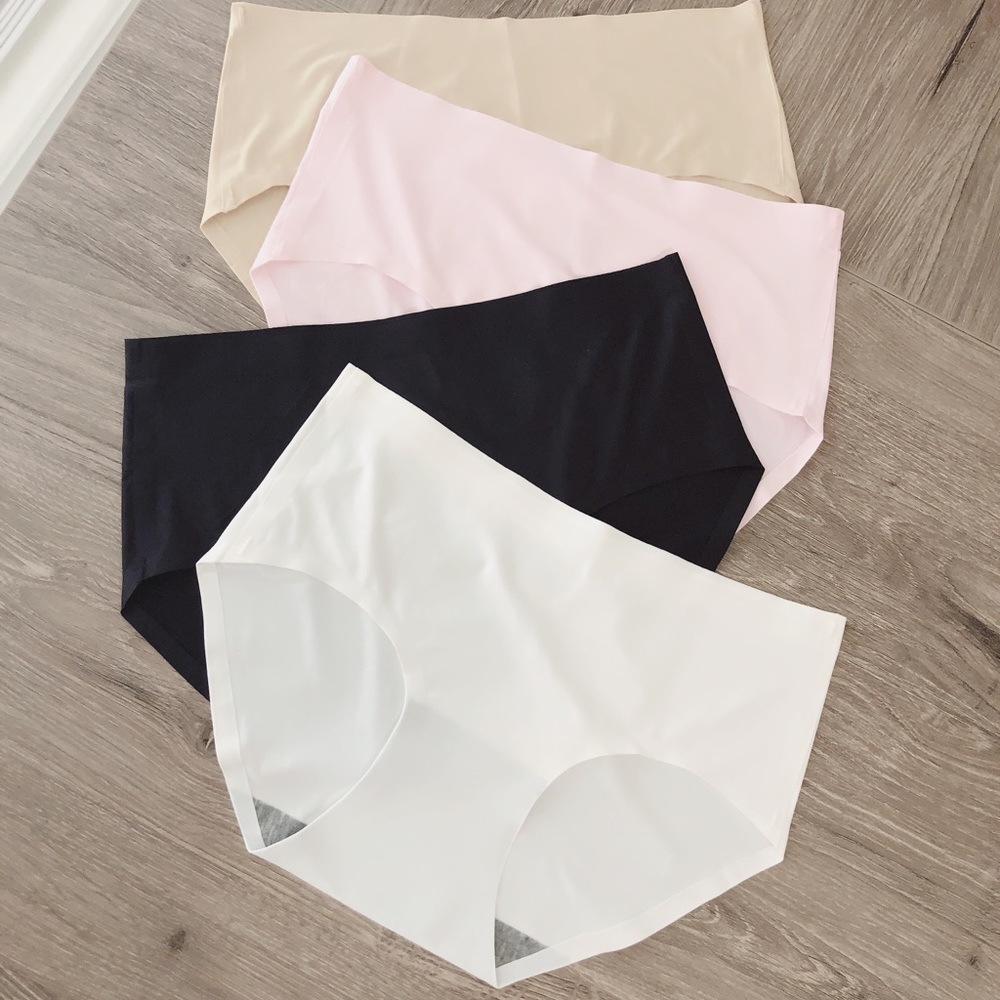 4pcs set women sexy silk satin seamless panties brief underwear lingerie